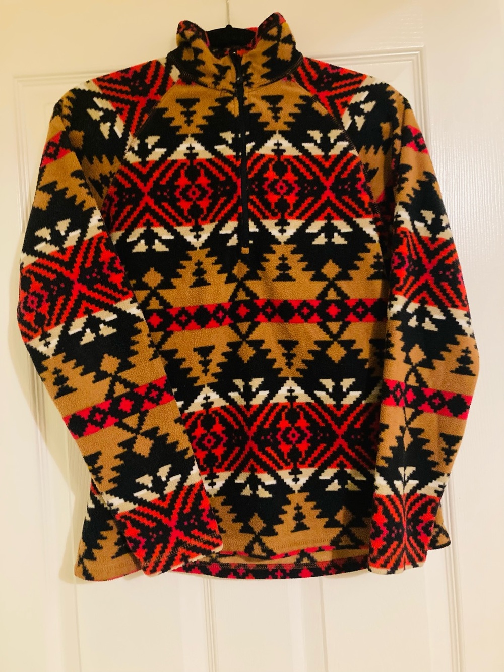 Eddie Bauer Aztec Fleece Quarter Zip Pullover Sweater